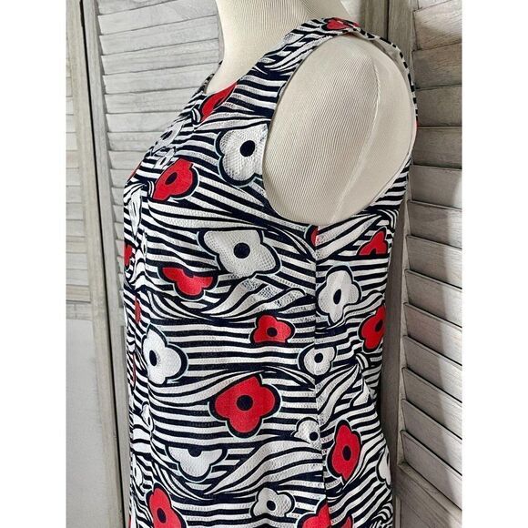 Kaari Blue Red White Blue Lace Floral Dress Size 2 - Picture 7 of 10